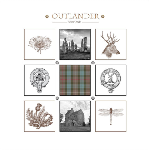 Outlander-inspired stationery greeting card, Clan Fraser Mackenzie Lallybroch Calanais Jacobite tartan Made in Scotland.