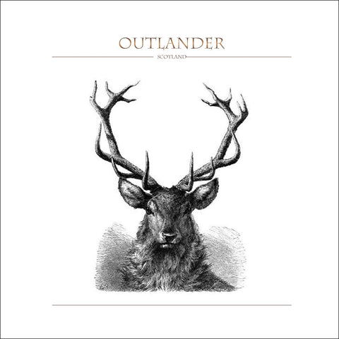 Outlander-inspired greeting card featuring stags head illustration. Made in Scotland.