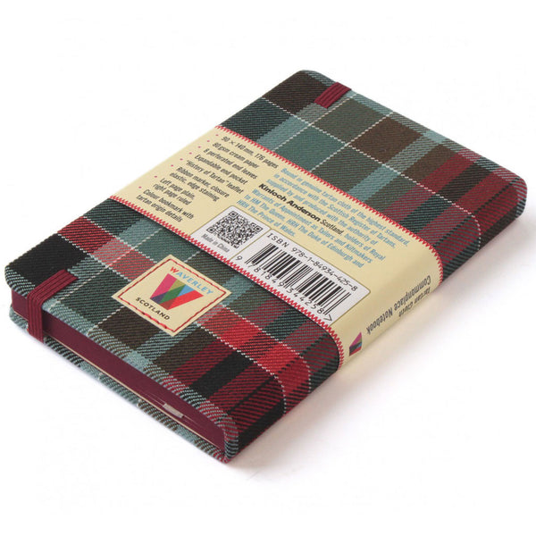 Tartan Cloth Commonplace Notebook in Gordon Red Weathered Tartan from Waverley Books