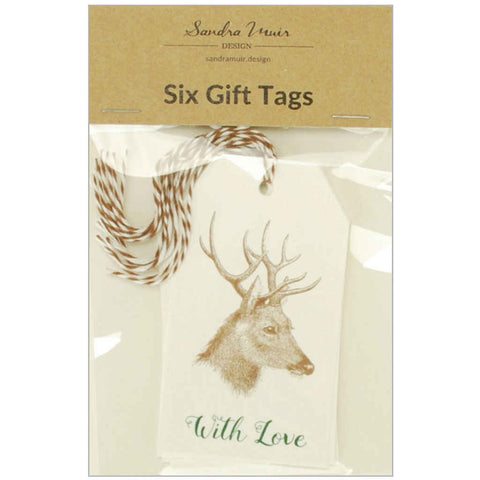 Set of 6 Stag With Love Gift Tags