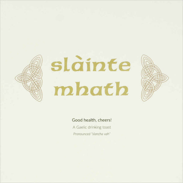 Outlander Jamie Claire box set stationery Gaelic phrase greeting card Slainte Mhath, made in Scotland