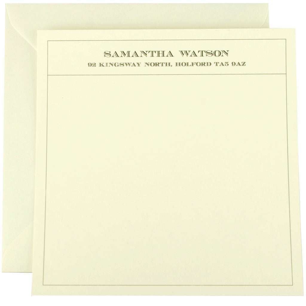 Personalisable cream correspondence cards by Sandra Muir Design