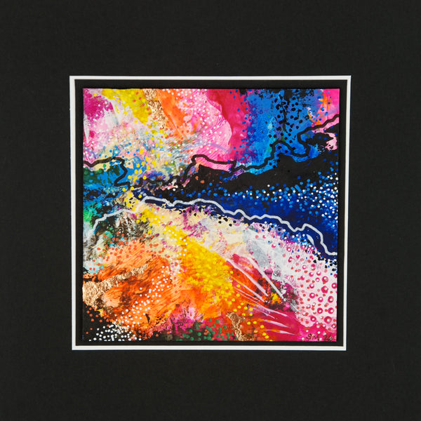 Happy Days #1/6 - Original acrylic painting with copper leaf