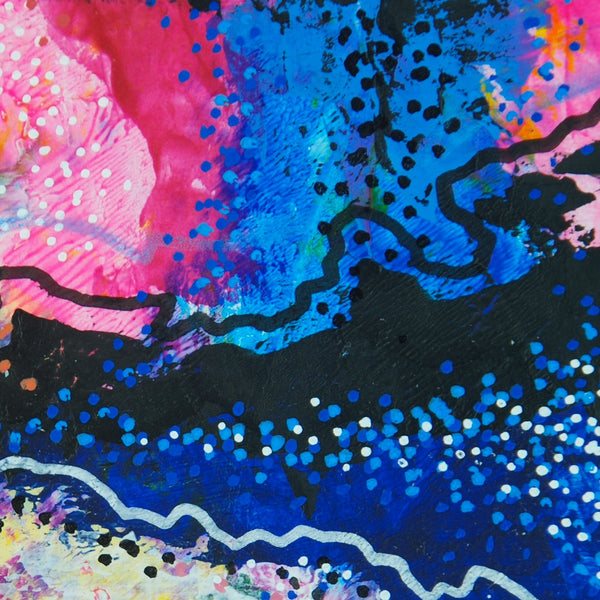 Happy Days #1/6 - Original acrylic painting with copper leaf