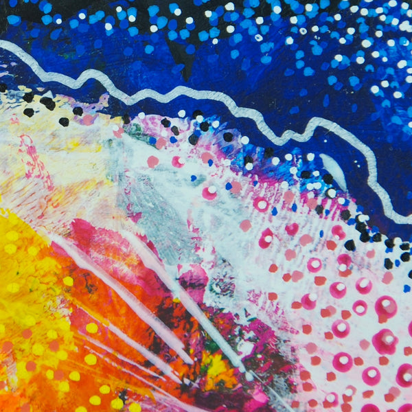 Happy Days #1/6 - Original acrylic painting with copper leaf