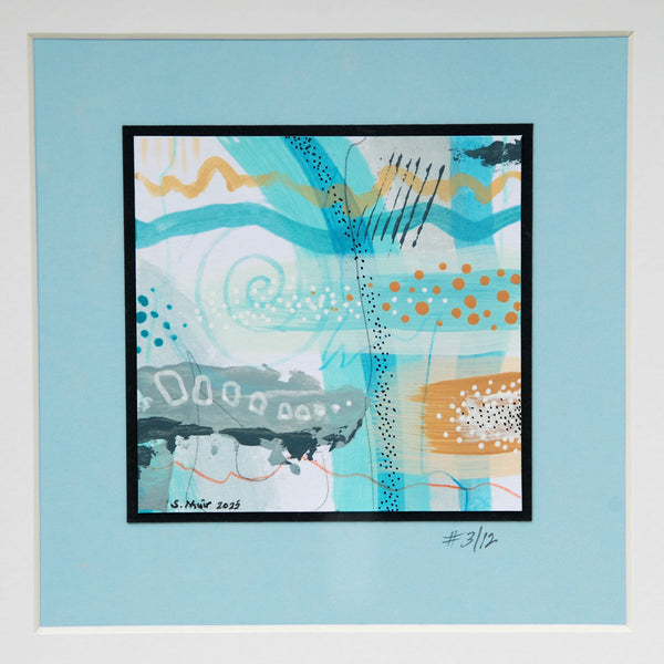 Cobalt Flame - Limited Edition Abstract Acrylic Painting: No.3 of 12