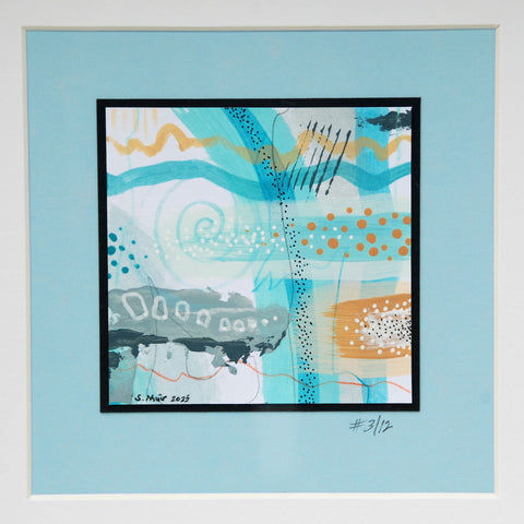 Cobalt Flame - Limited Edition Abstract Acrylic Painting: No.3 of 12