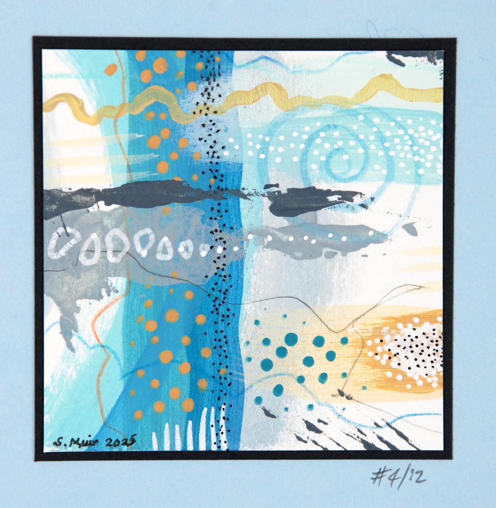 Cobalt Flame #4/12 - Original abstract painting