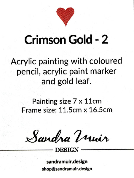 Crimson Breeze - Original acrylic painting with gold leaf