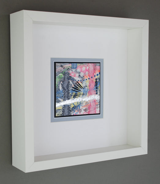 Confetti #2/6 - Original acrylic painting with silver leaf