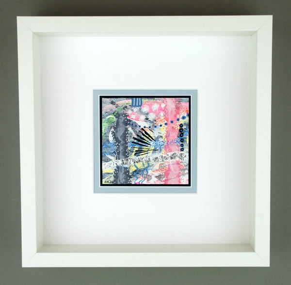 Confetti #2/6 - Original acrylic painting with silver leaf