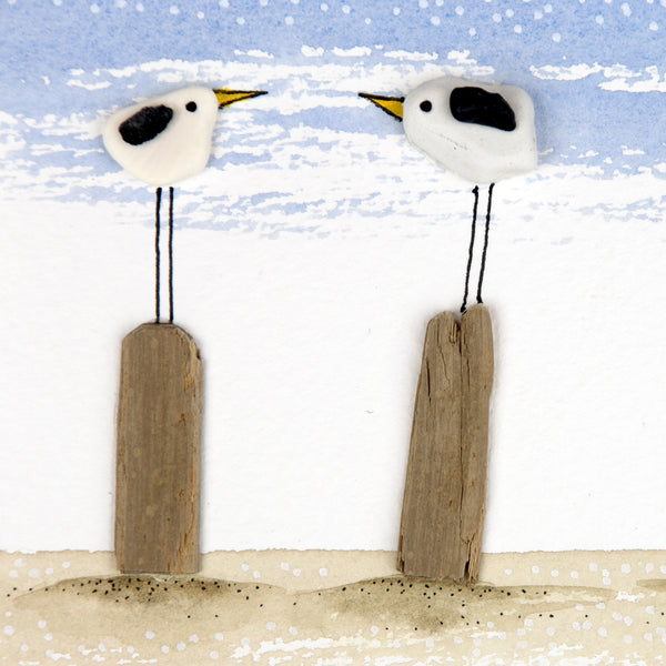 Sea ceramic seagulls x 3