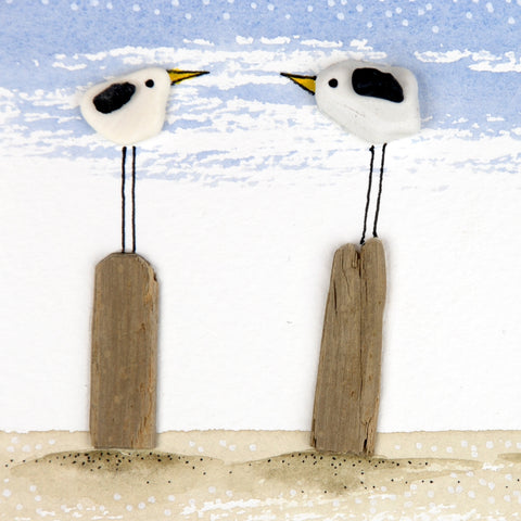 Sea ceramic seagulls x 3
