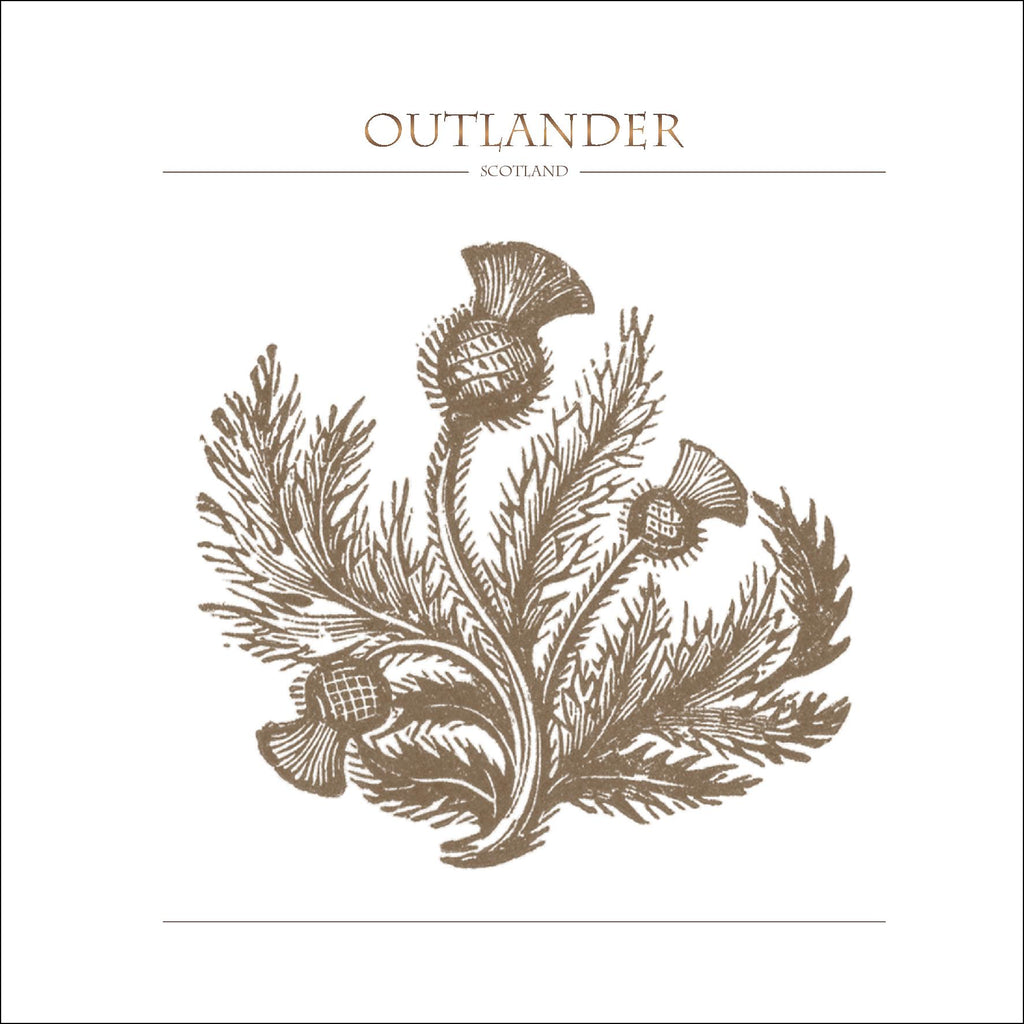 Outlander-inspired greeting card featuring thistle illustration. Made in Scotland.