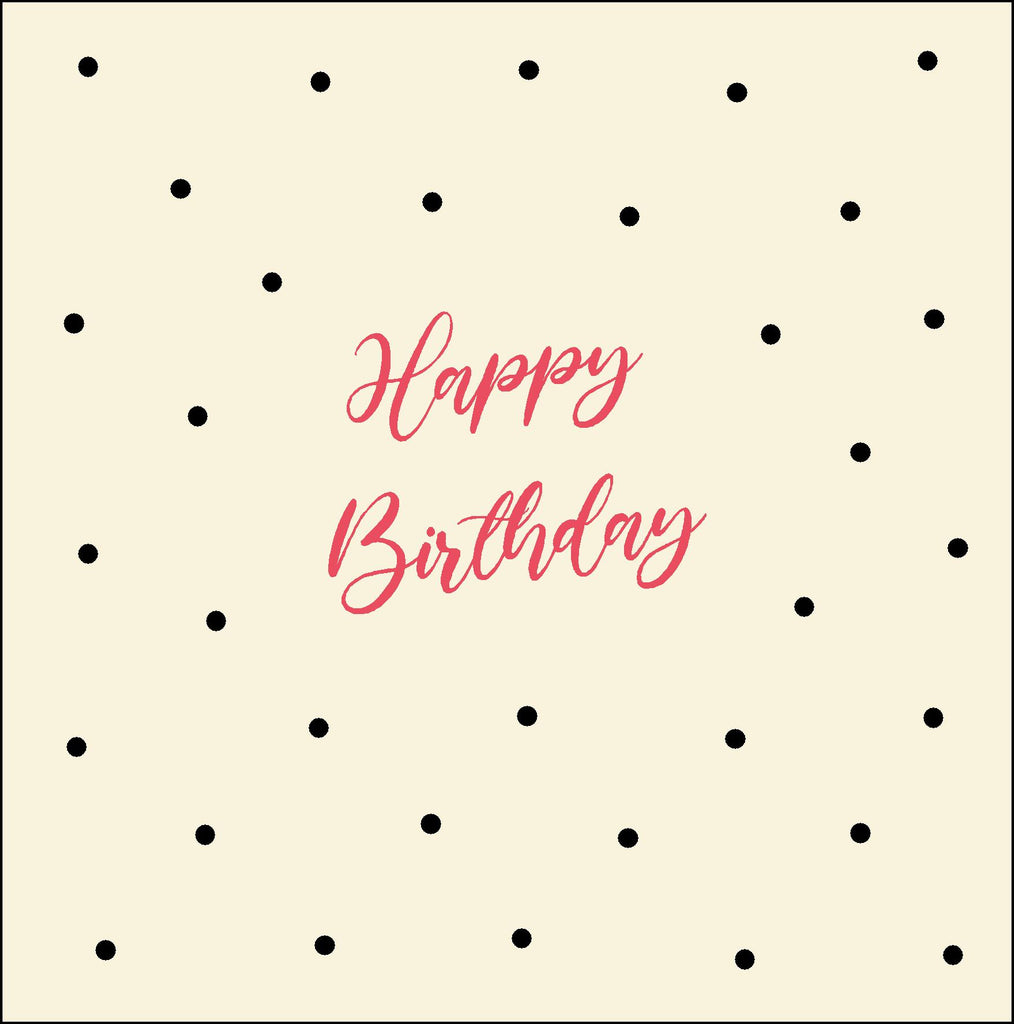 Dotty Card with Red Happy Birthday Text