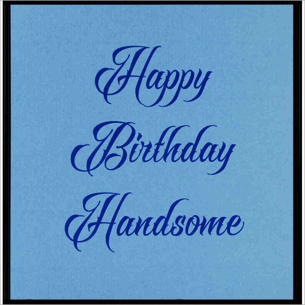 Birthday greeting card with blue-on-blue design