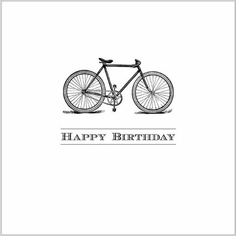 Happy Birthday greeting card with vintage bicycle illustration