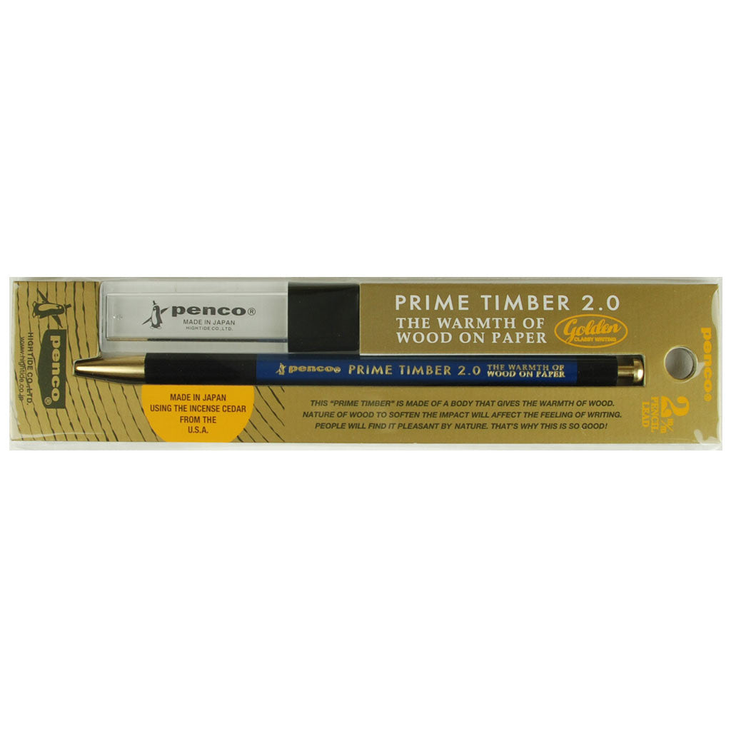 Timber & brass mechanical pencil 2mm lead from Penco