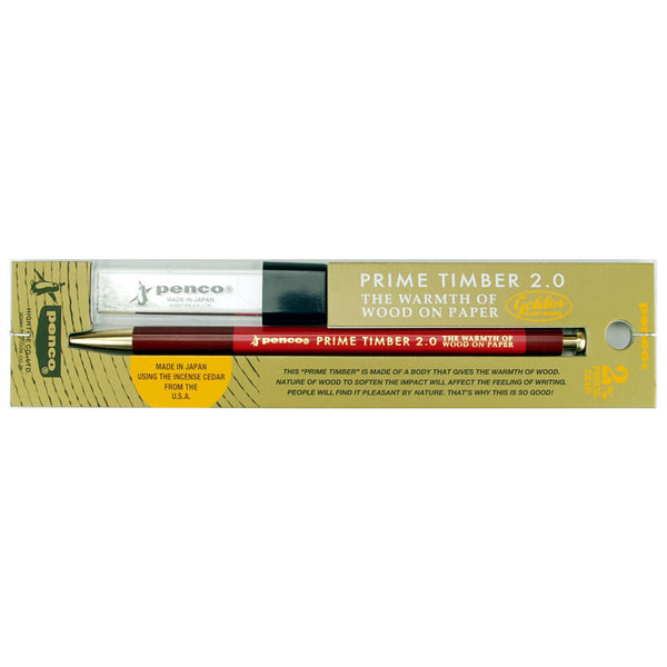 Timber & brass mechanical pencil 2mm lead from Penco