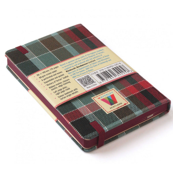 Tartan Cloth Commonplace Notebook in Gordon Red Weathered Tartan from Waverley Books