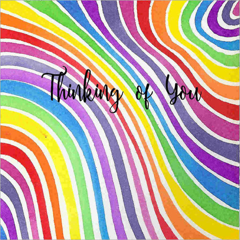 General greeting card with a bright wavy watercolour stripes