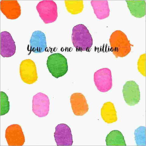 One in a Million Greeting Card with Watercolour Dots