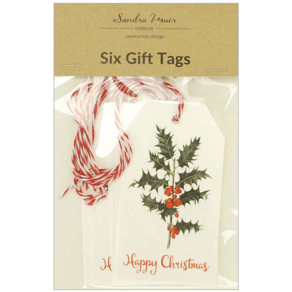 Set of 6 Holly & Berries Gift Tags
