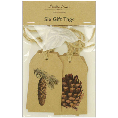 Pack of six kraft Christmas gift tags