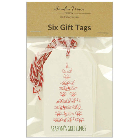 Pack of six Christmas gift tags