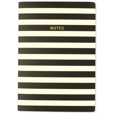 Black & White Mono Stripe A4 Notebook