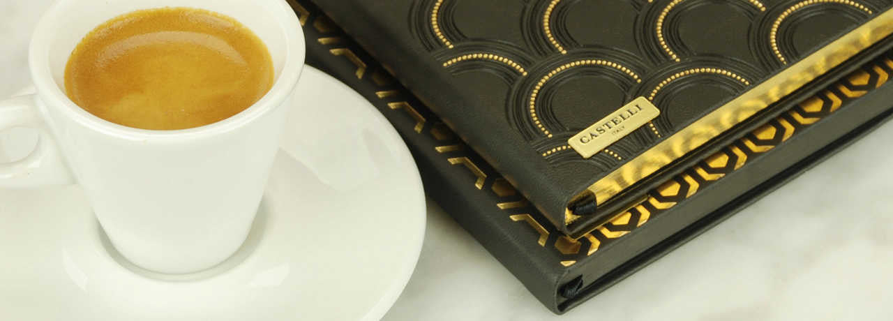 Italian stationery notebooks from Castelli black and gold